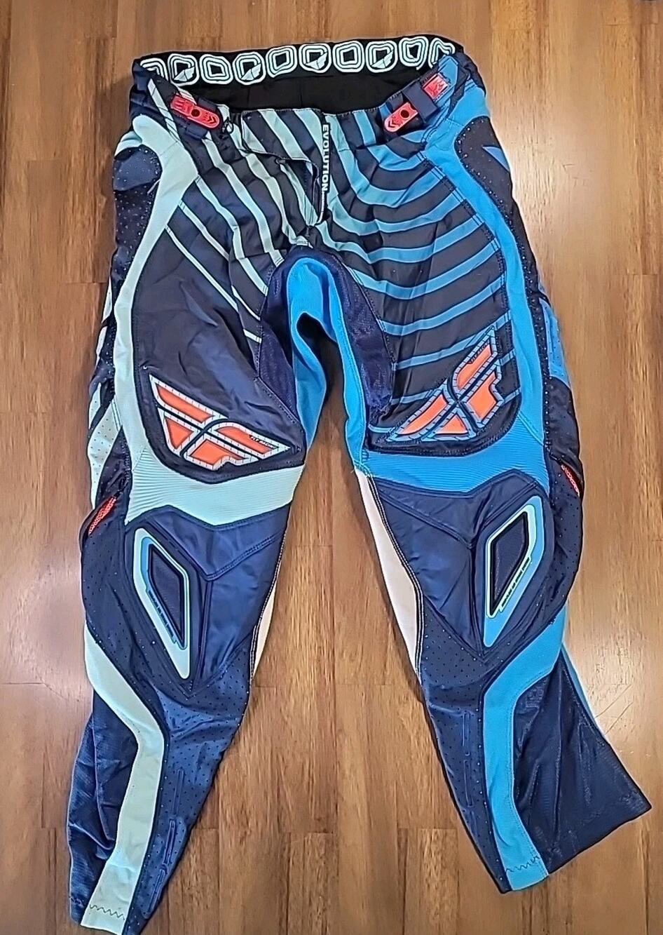 Fly Racing Evolution Sonar Motocross Pants Men’s 34 Blue EUC